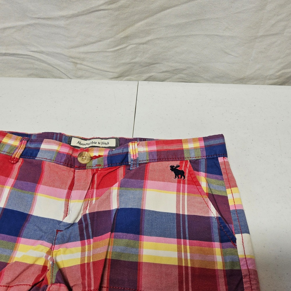Abercrombie & Fitch Shorts Womens 2 Multicolor Plaid Perfect Stretch Low Rise